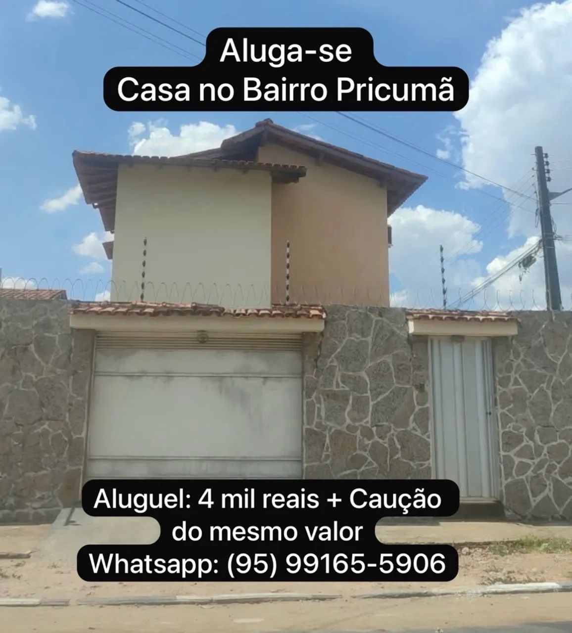 Alugo casa no bairro Pricumã
