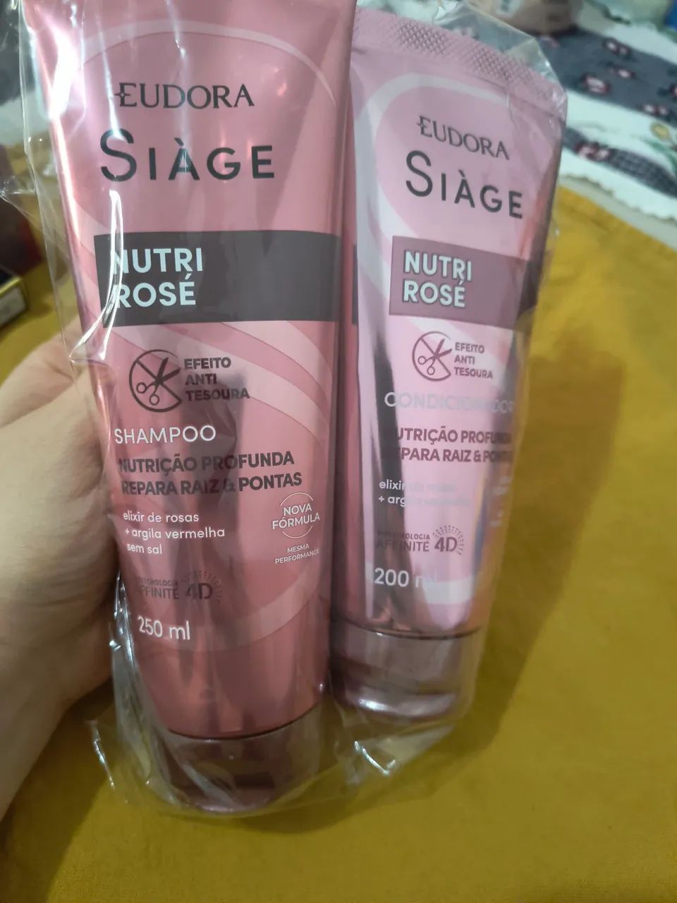 Shampoo + condicionador Nutri Rosé Efeito anti tesoura Eudora - Foto 2