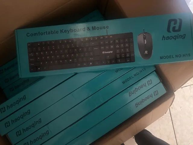 CAIXA COM 27 KIT TECLADO E MOUSE HAOQING H15