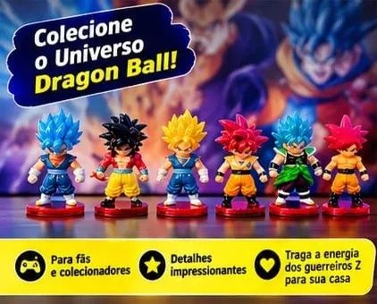 Kit com 16 Bonecos Dragon Ball Z 8Cm em PVC Goku Sayajin Vegeta