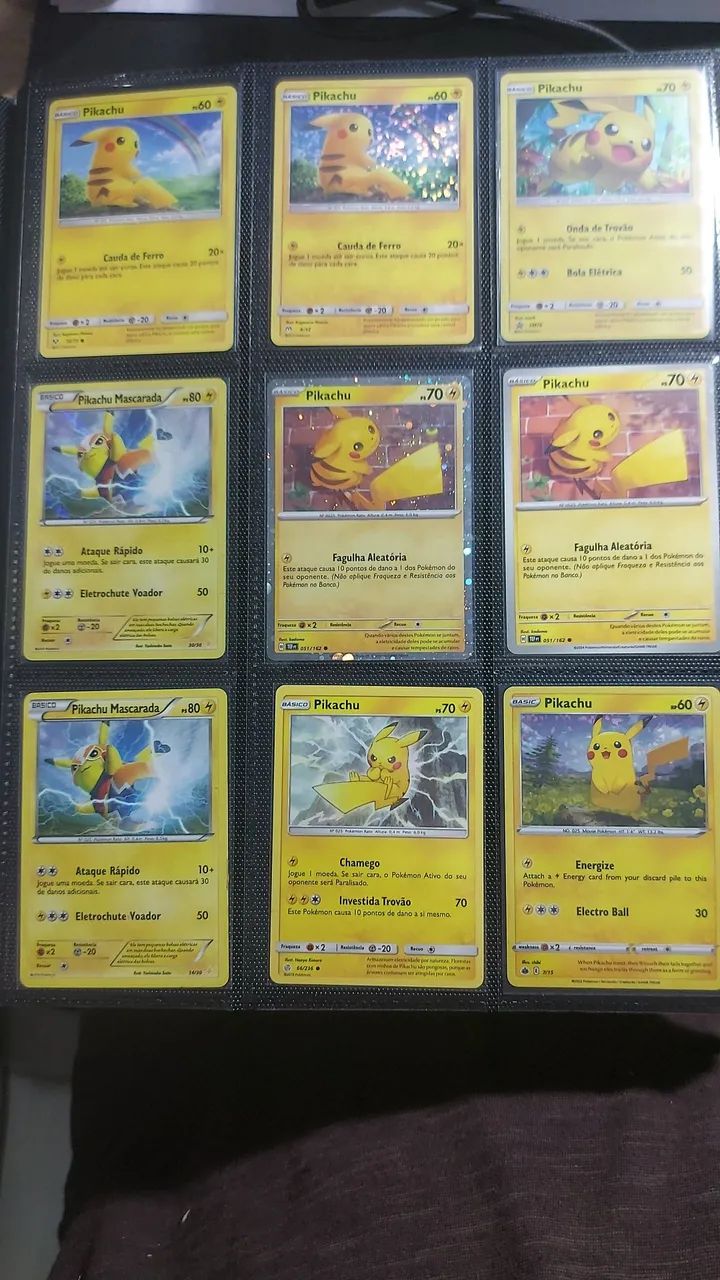 Coleção 123 cartas Pikachu, Bulbasaur, Squirtle, Charmander, Psyduck e Evoluções  - Foto 4