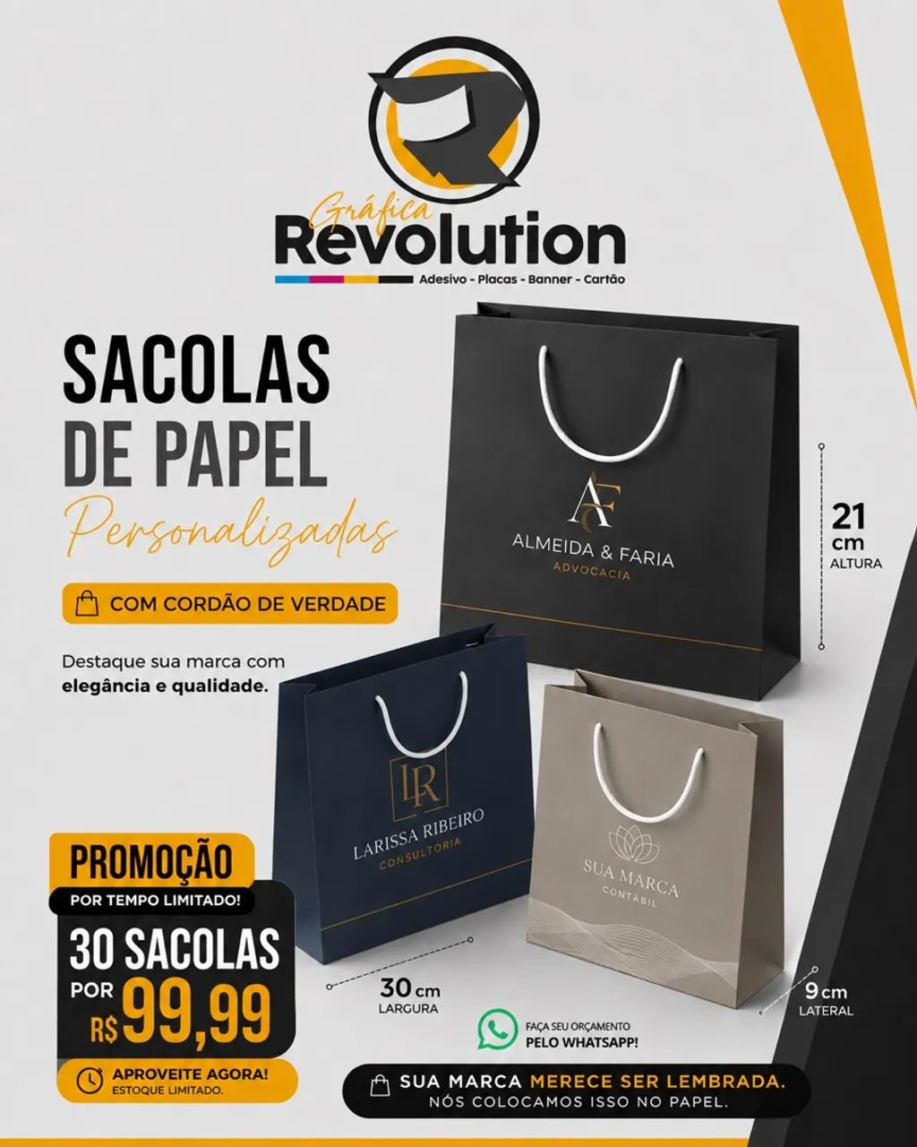 Sacolas de papel personalizadas 