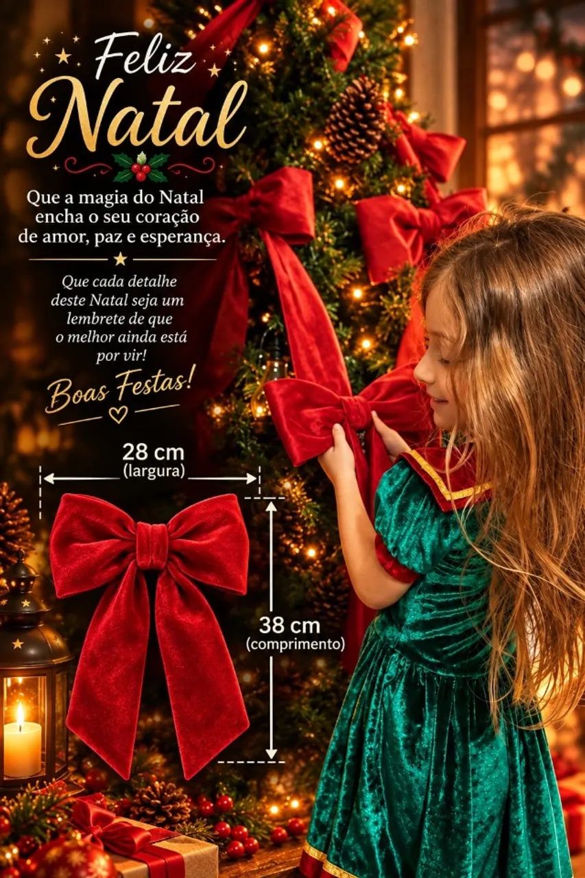 Laço de Natal de veludo  - Foto 2