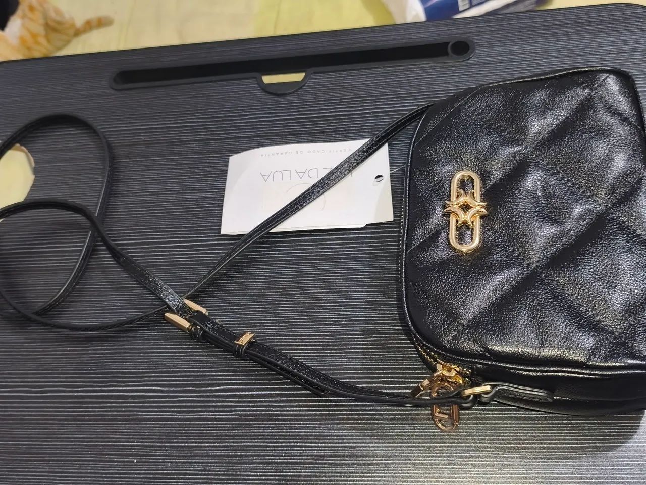 Bolsa Tiracolo Luz da Lua  Preto - Matelassê - Foto 4