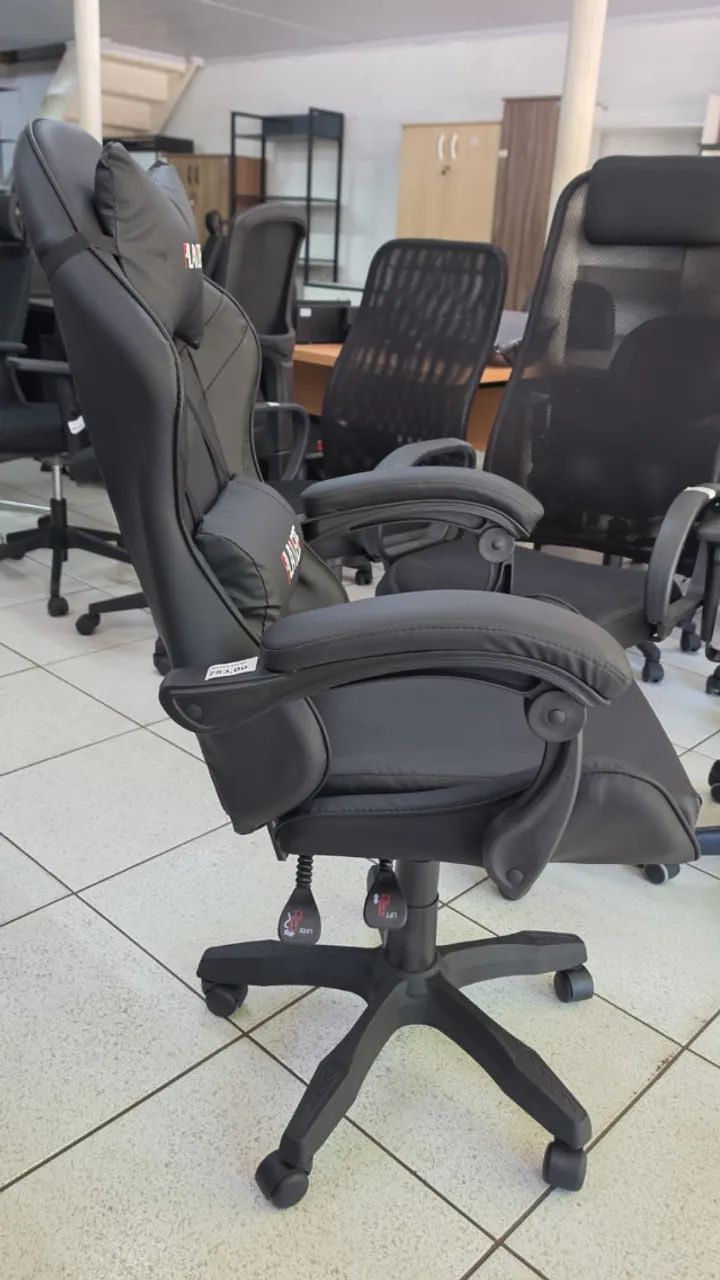 Cadeira Gamer Nova, BULK modelo RACER PLUS, Presidente, Cor Preta - Foto 2