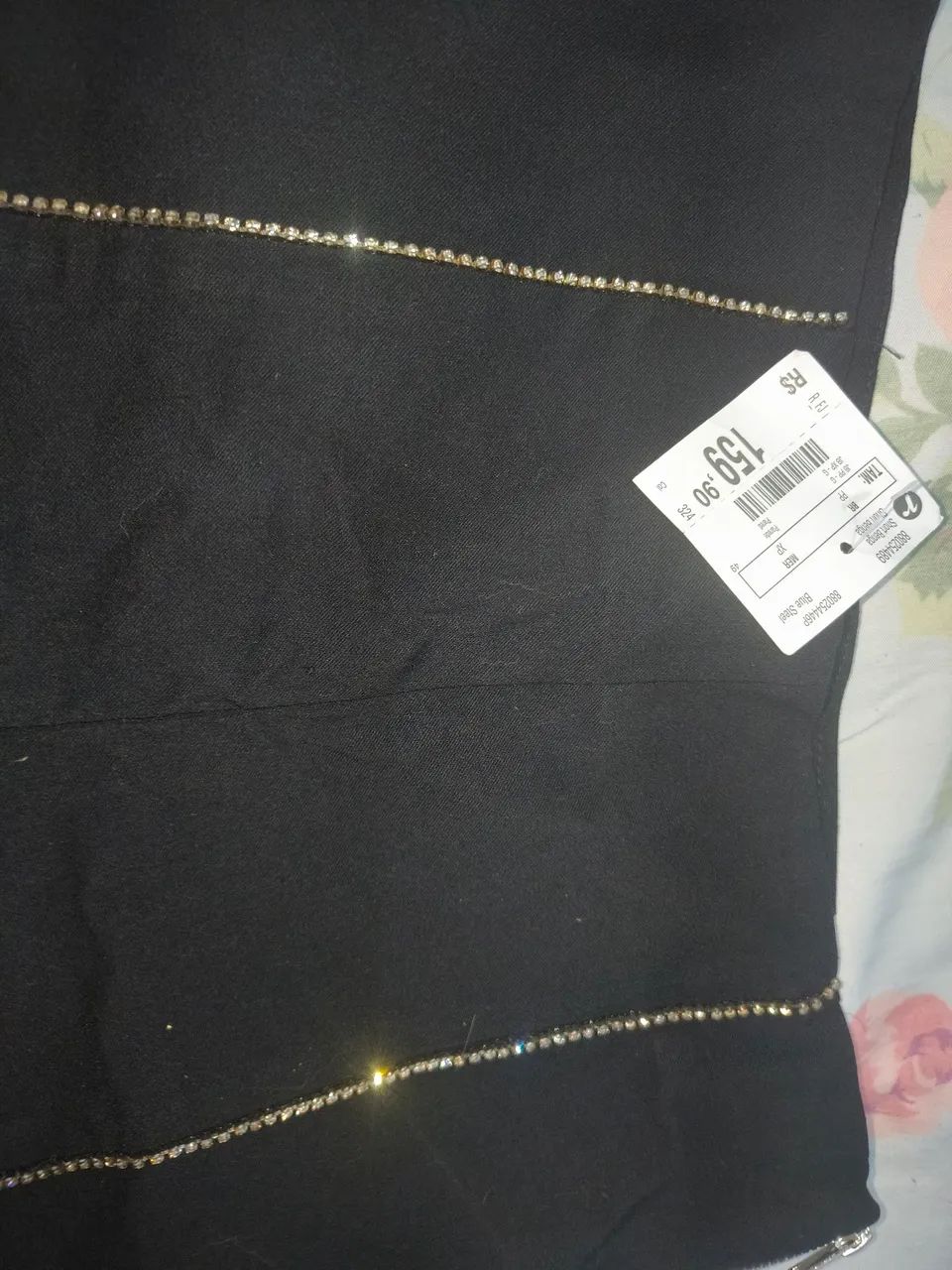 Short preto com strass 