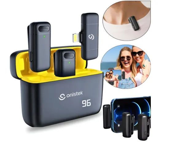 Microfone Lapela Duplo Sem Fio Celular Gravações Lives Vídeo