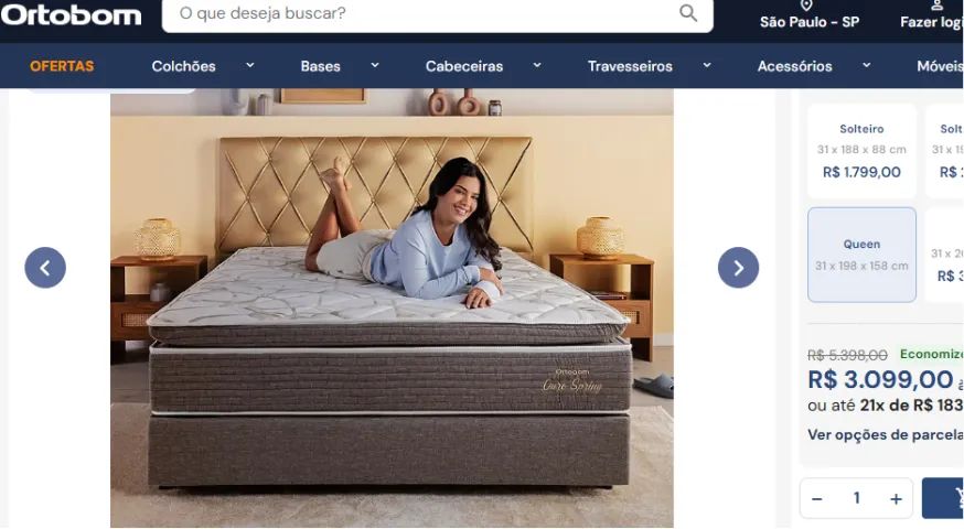 Cama Queem Ortobom + 8 Palletes de madeira  - Foto 4