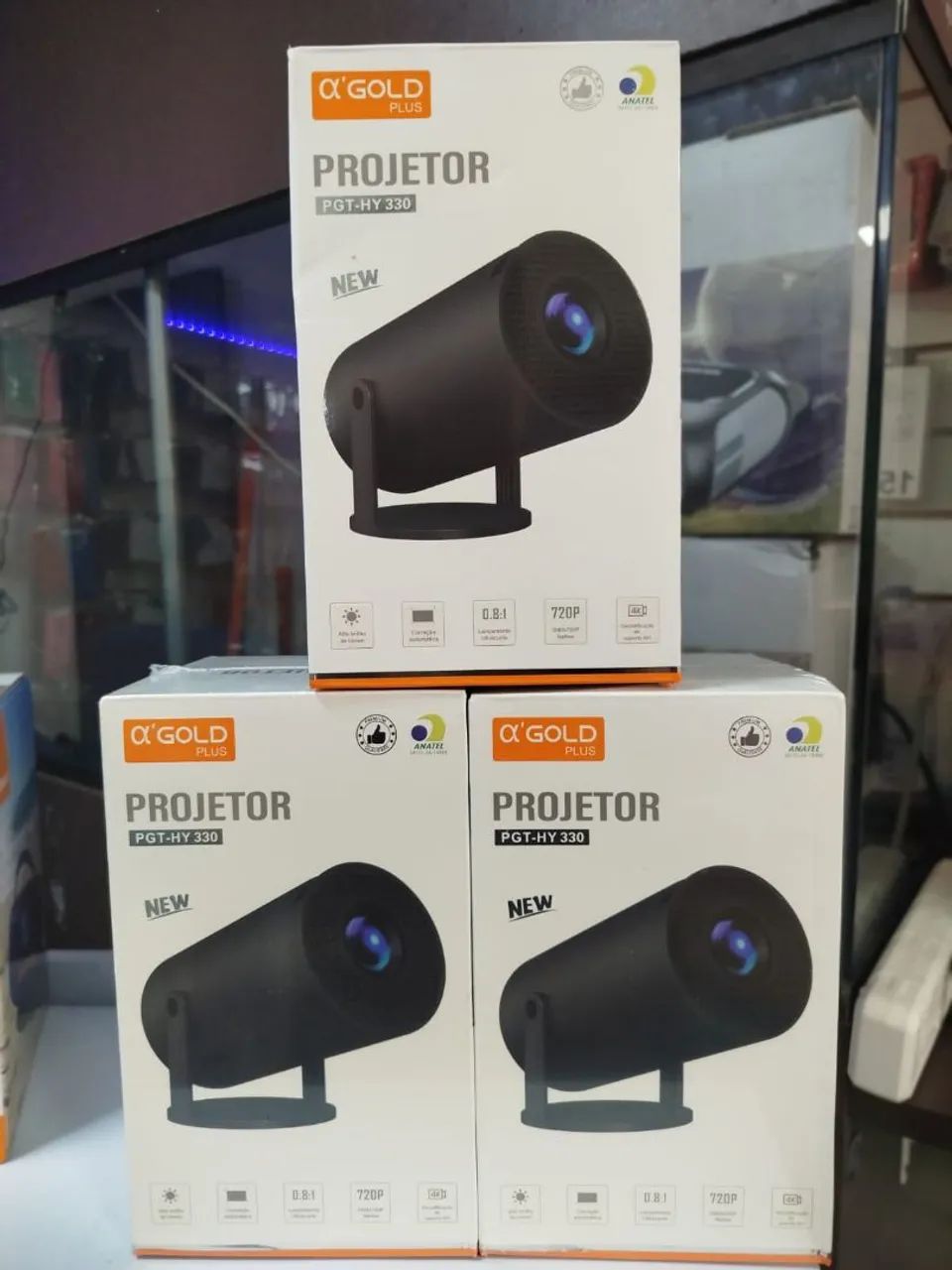 Projetor HY-330 Preto homologado pela ANATEL 