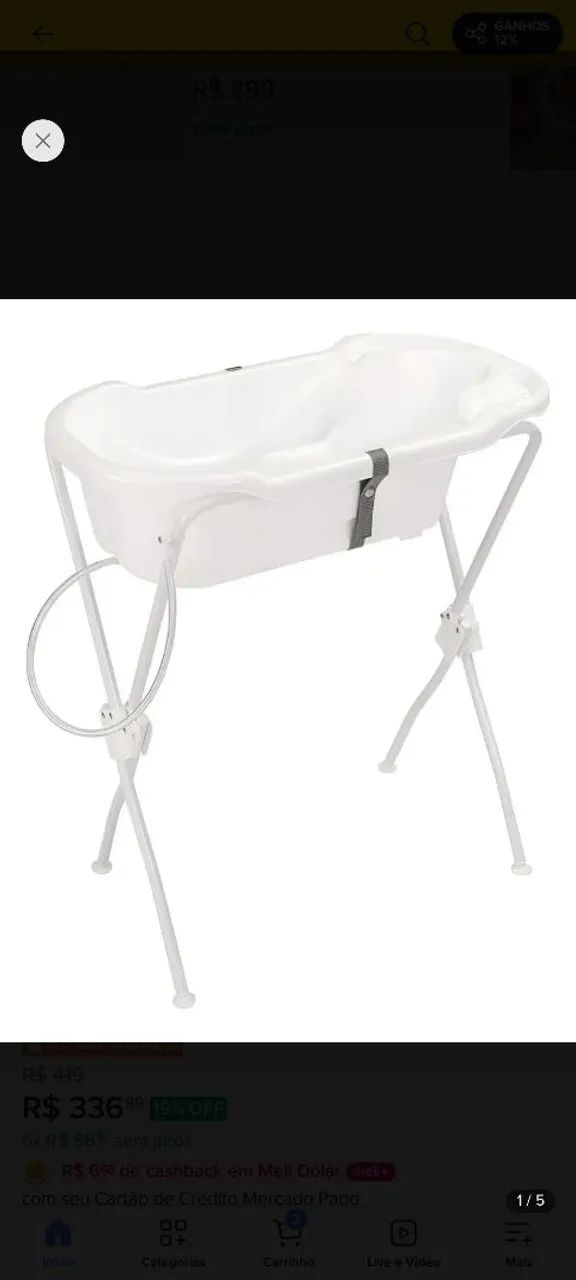 Banheira para bebê ergonômica com suporte branca - Foto 3