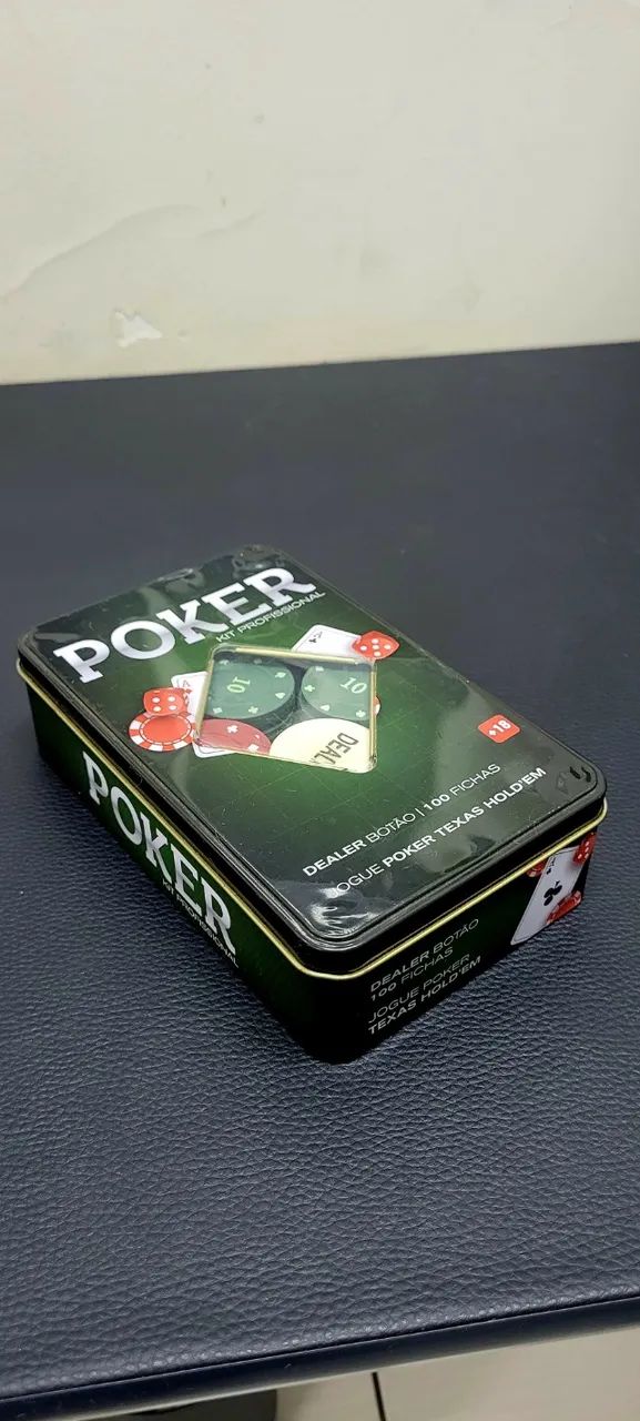 Poder Kit Profissional 100 fichas + botão Dealer