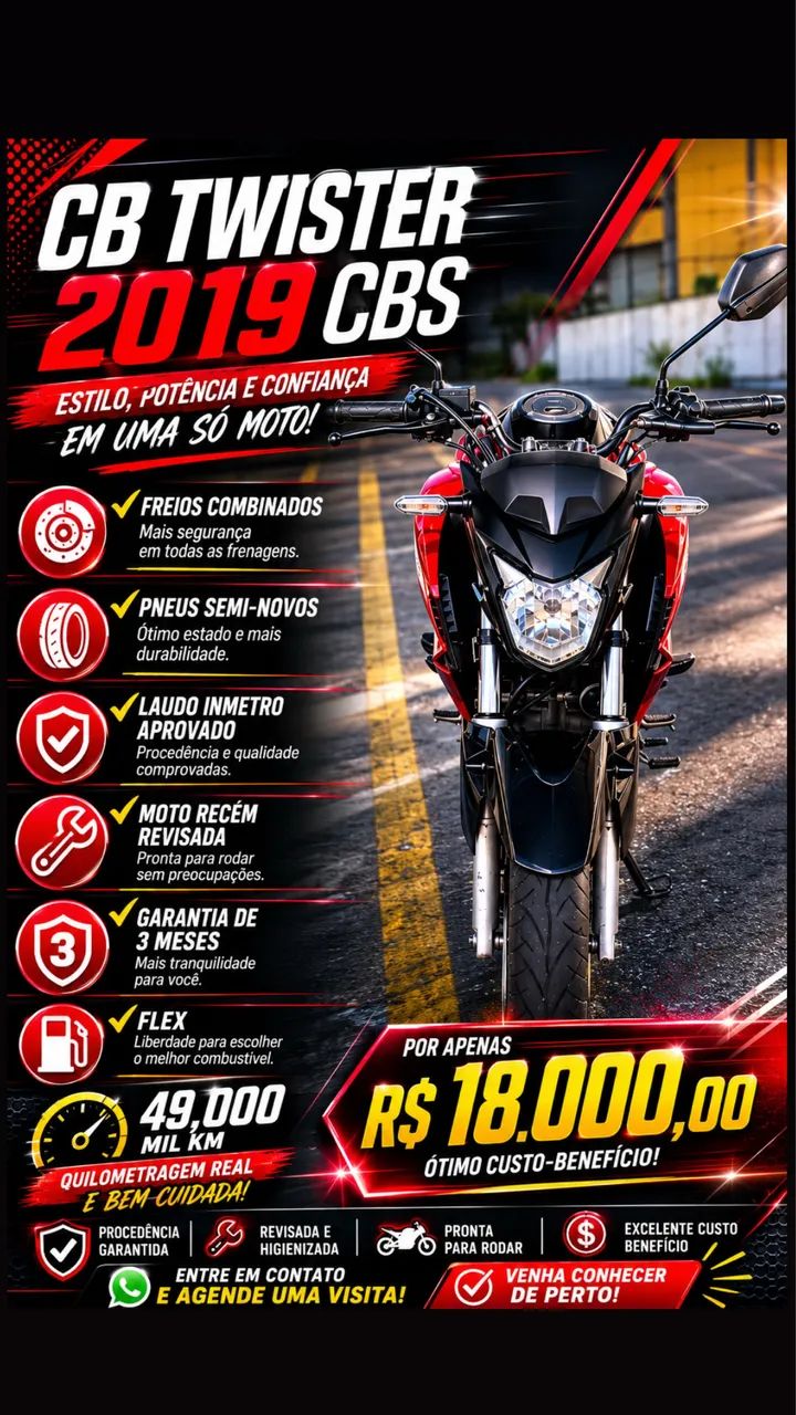 CB TWISTER 250 CBS 2019 - Foto 5