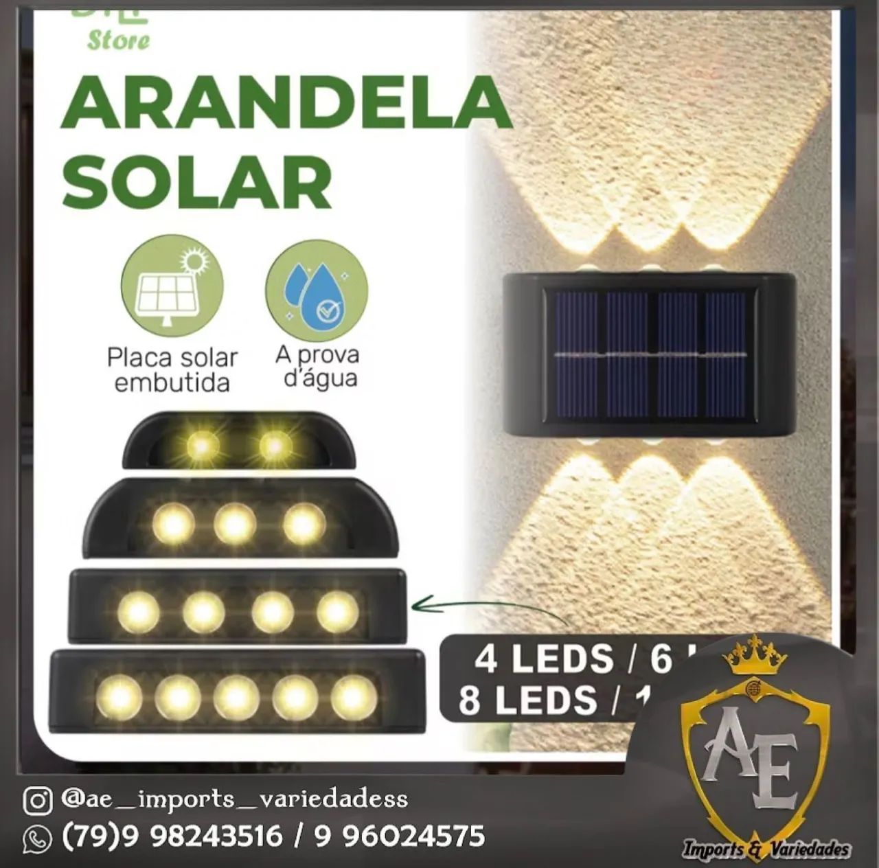 Arandelas de energia solar