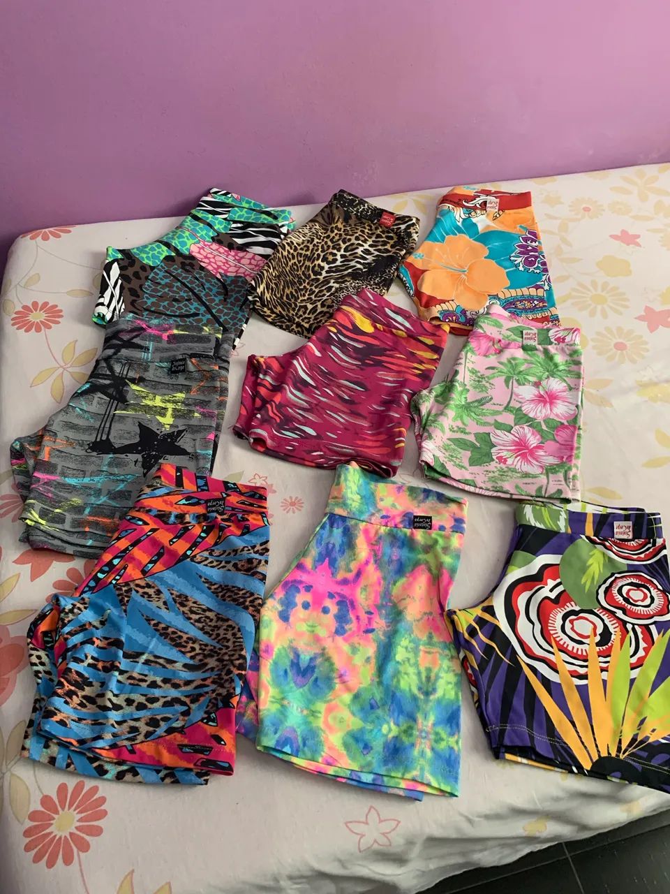 9 pcs de shortinhos de cotton, fems, (34-36)