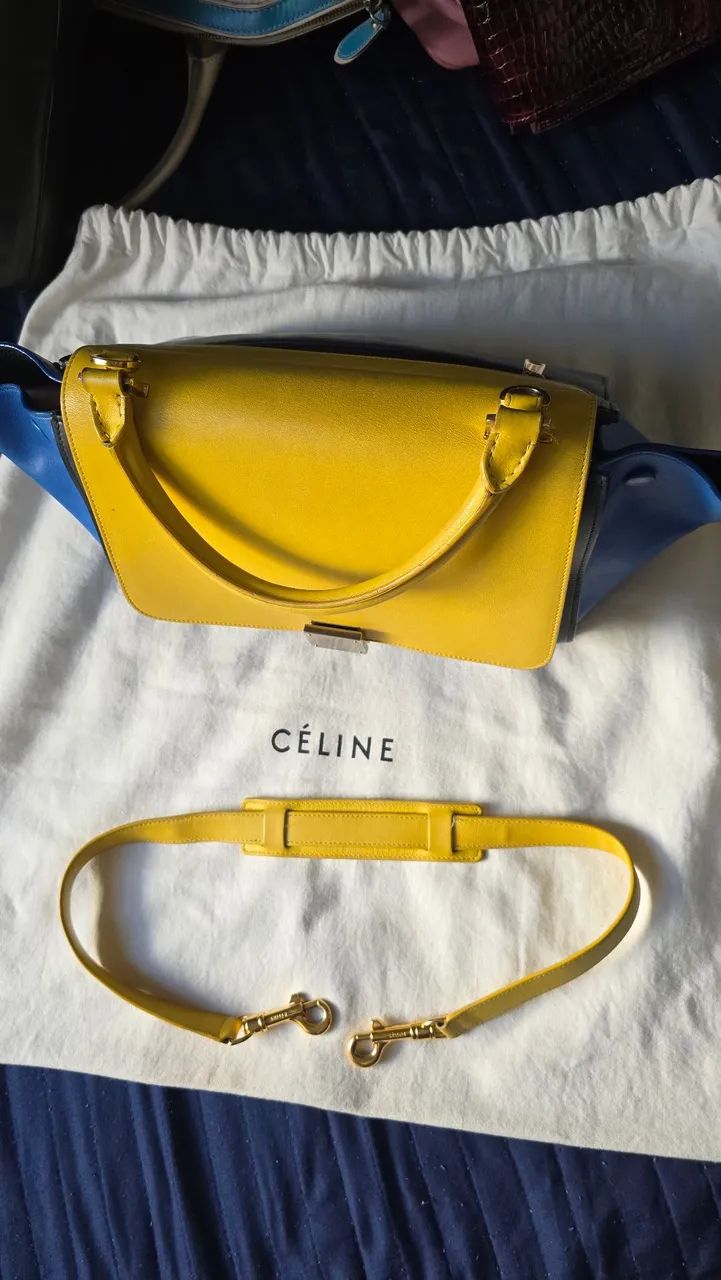 VENDO BOLSA CELINE  COURO - PRETA AZUL AMARELA - Foto 5