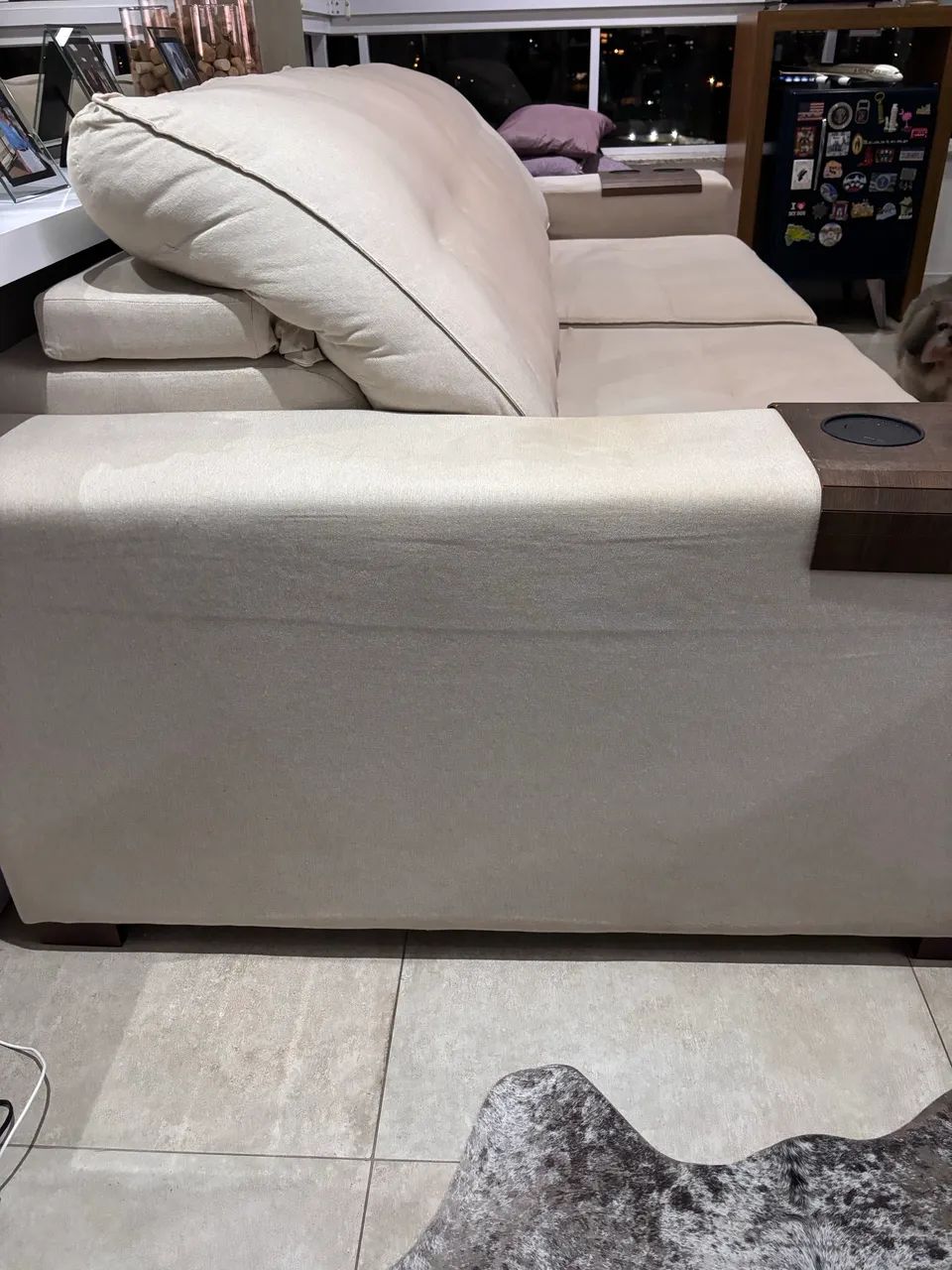 1 sofá retrátil para 3 lugares, 5 cadeiras para mesa de jantar - Foto 6