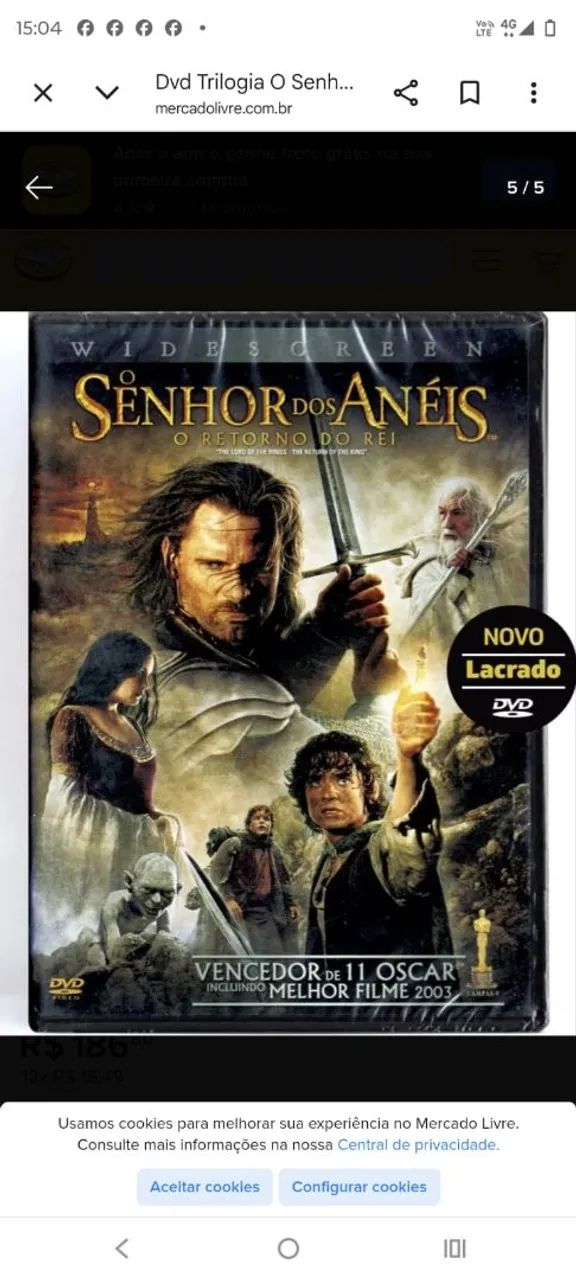 Trilogia original "O Senhor dos Anéis" (DVD) - Foto 3