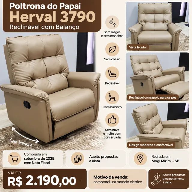 Poltrona do Papai Herval Reclinável - Seminova