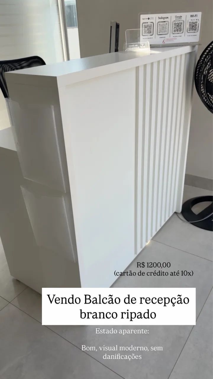 Balcão ripado recepção 