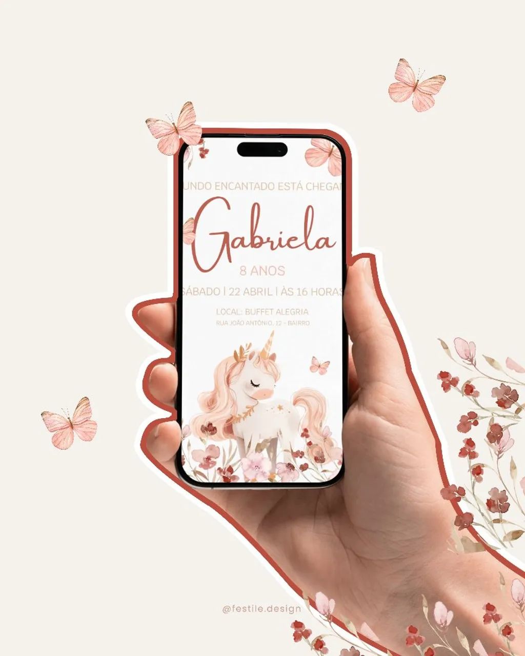 Convites e papelaria digital para festas 