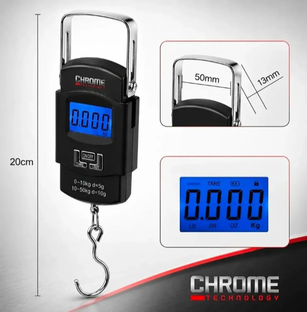 Balança Digital com Gancho Até 50kg - Foto 3