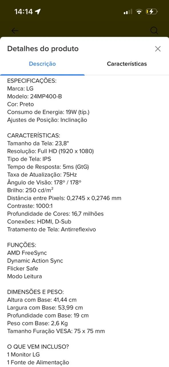 Monitor LG 23.8? 75hz - Foto 2