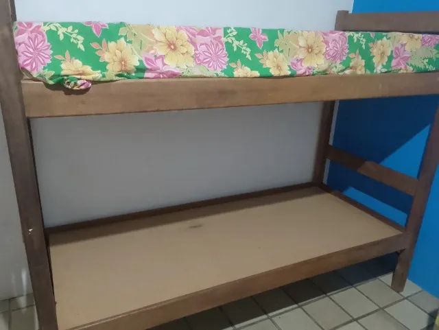 Cama Beliche madeira maciça JATOBA' - com 2 colchões inclusos - Foto 2