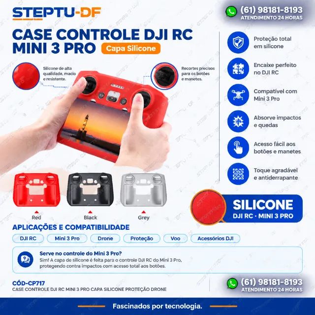 Dji Case Controle Dji Rc Mini 3 Pro Capa Silicone Proteção Drone Automação COD-CP717  - Foto 2