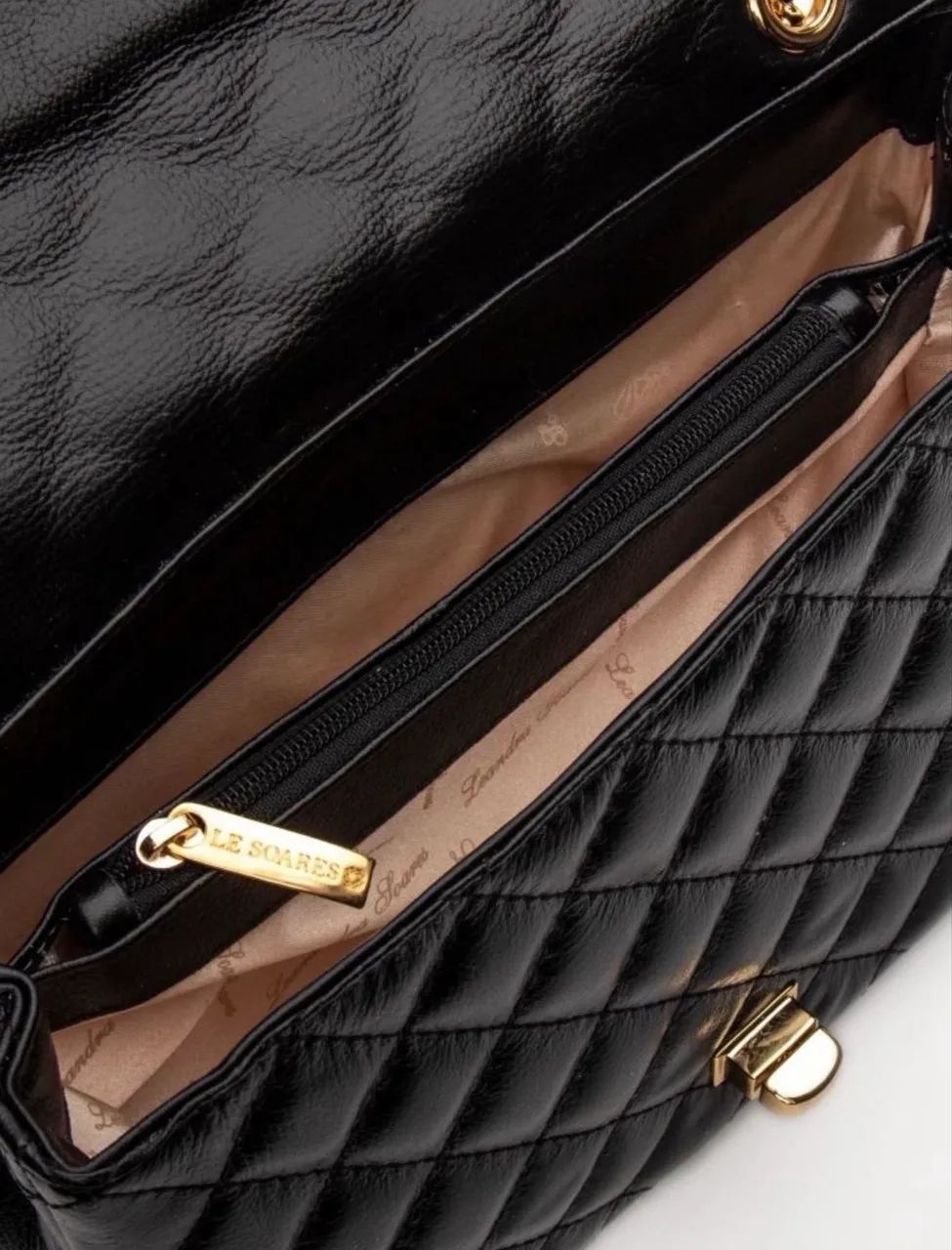 Bolsa em couro legítimo, modelo matelassê confeccionada a mão  - Foto 3
