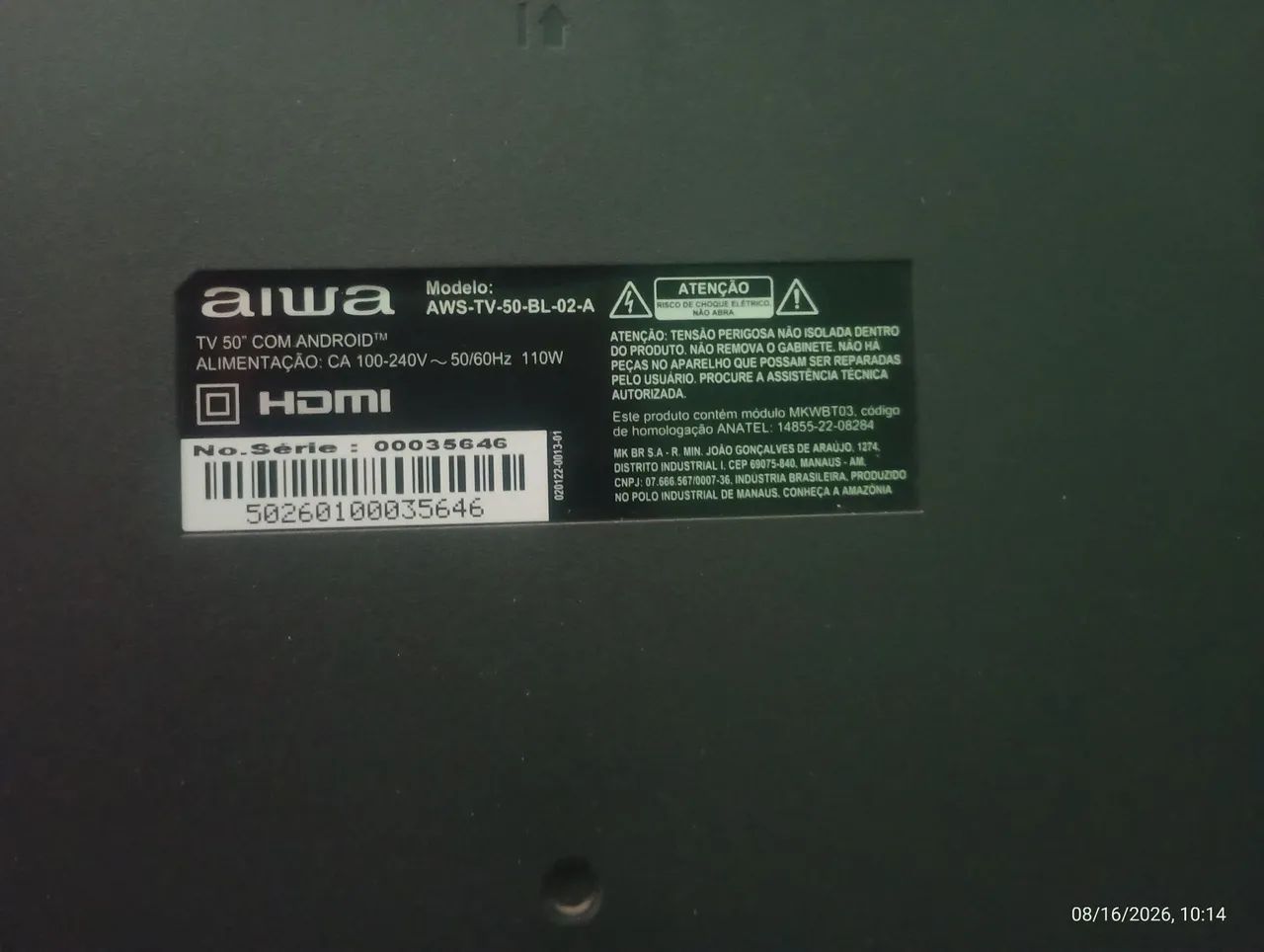 Vendo televisão aiwa Android  50 polegadas , obs: sem controle remoto. 1.100 reais.  - Foto 4