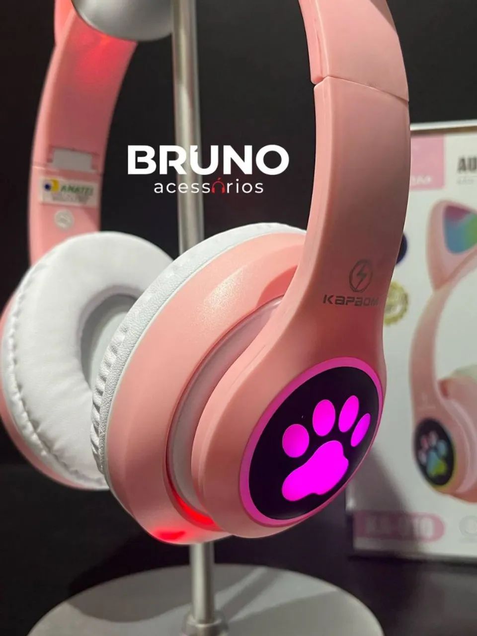 Fone de ouvido Bluetooth Orelha gato - Foto 2
