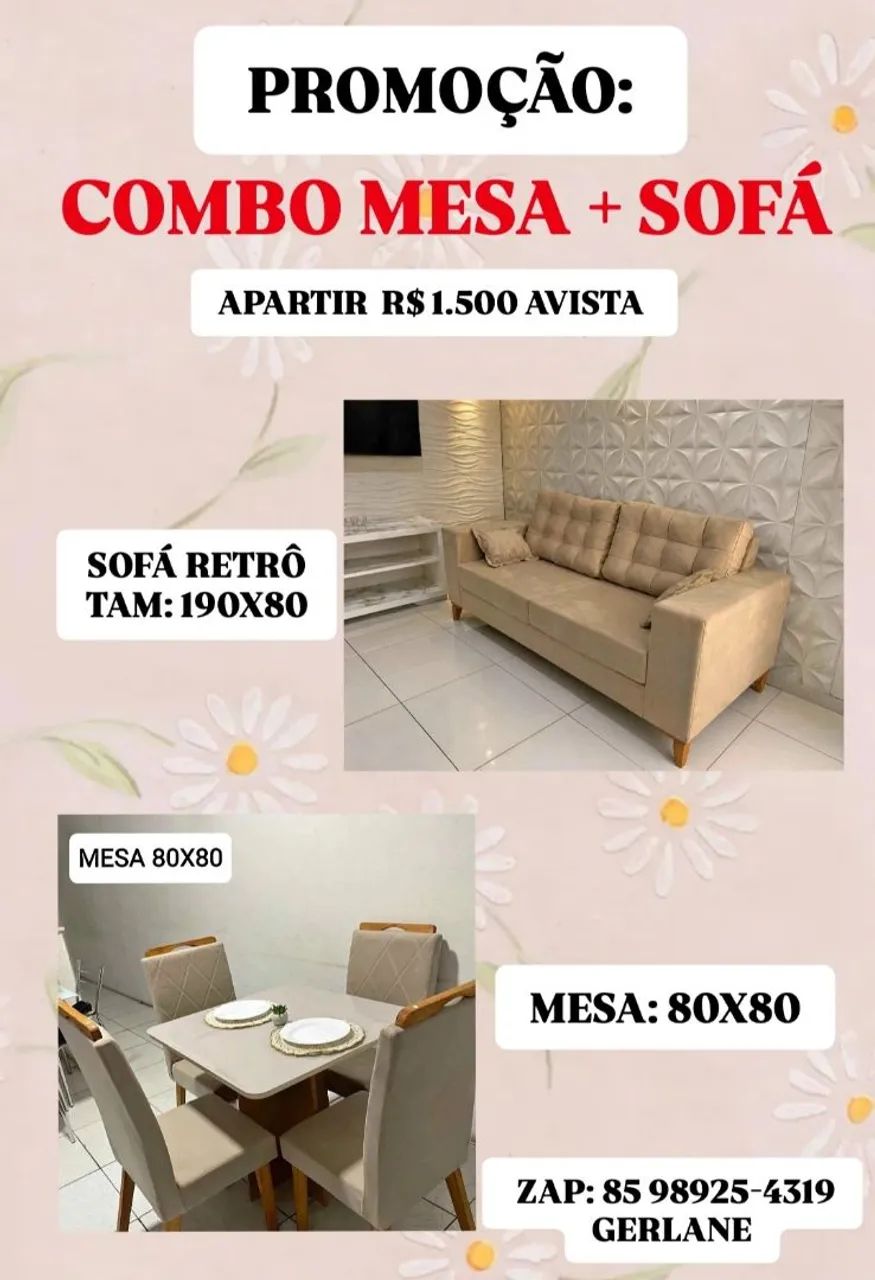 MESA + SOFÁ APARTIR R$ 1.500