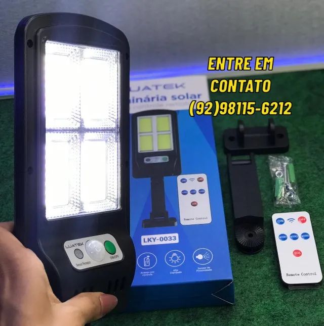 Luminaria Solar Refletor Com Sensor de Movimento - Entrega das 9 até 22hrs - Foto 2
