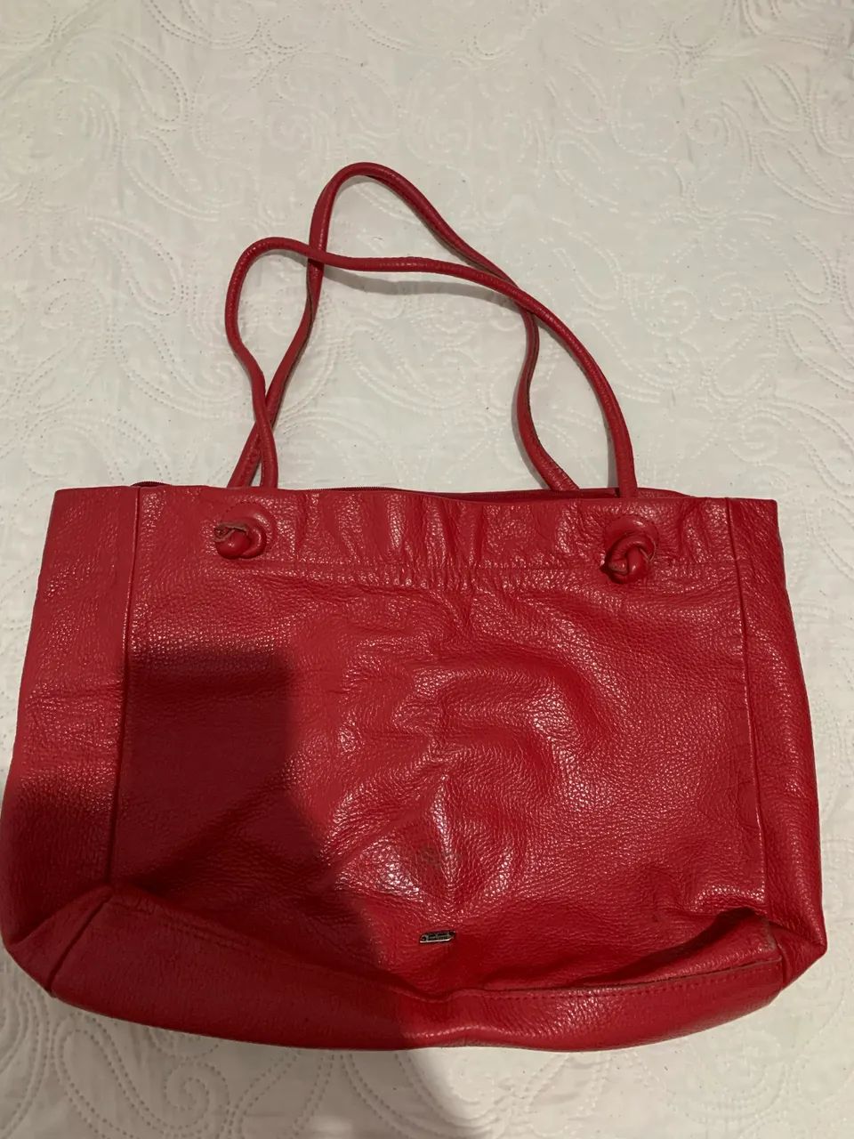 Bolsa de Couro Vermelha Via Mia - Foto 2
