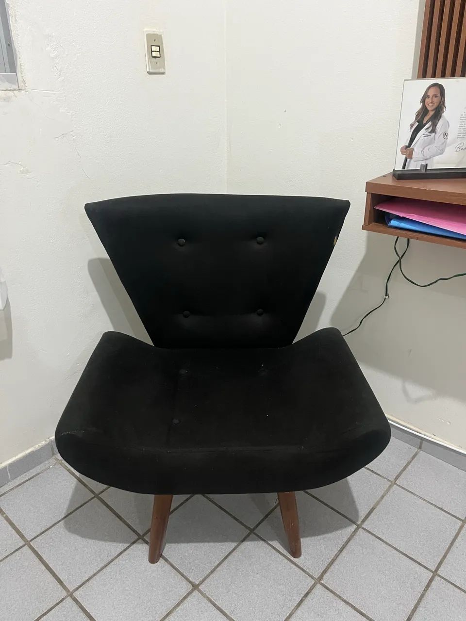 Poltrona decorativa preta 