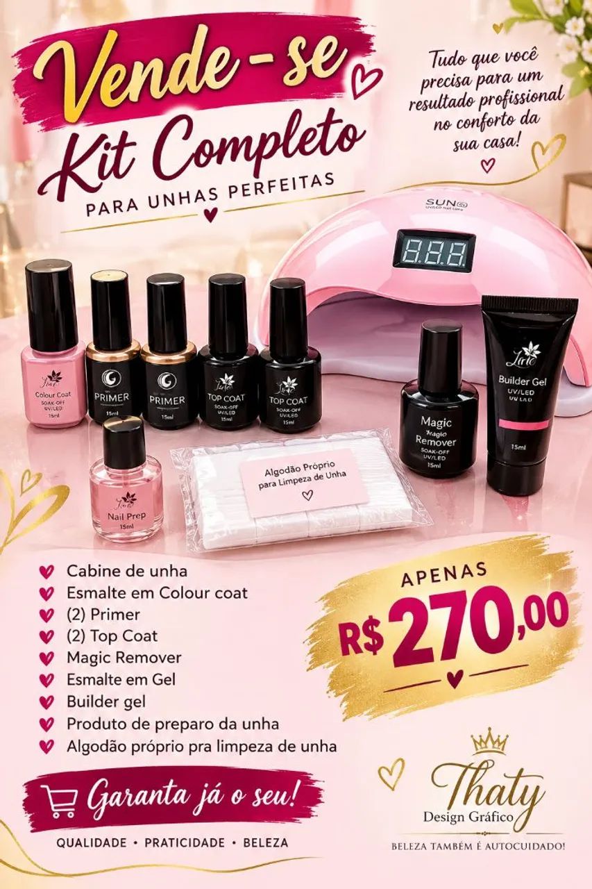Kit unha Cabine e os produtos que acompanha 