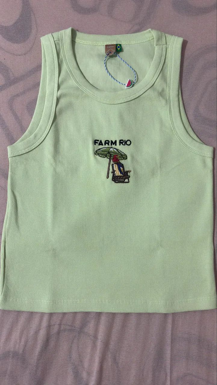 Regata bordado verde farm G - Foto 2