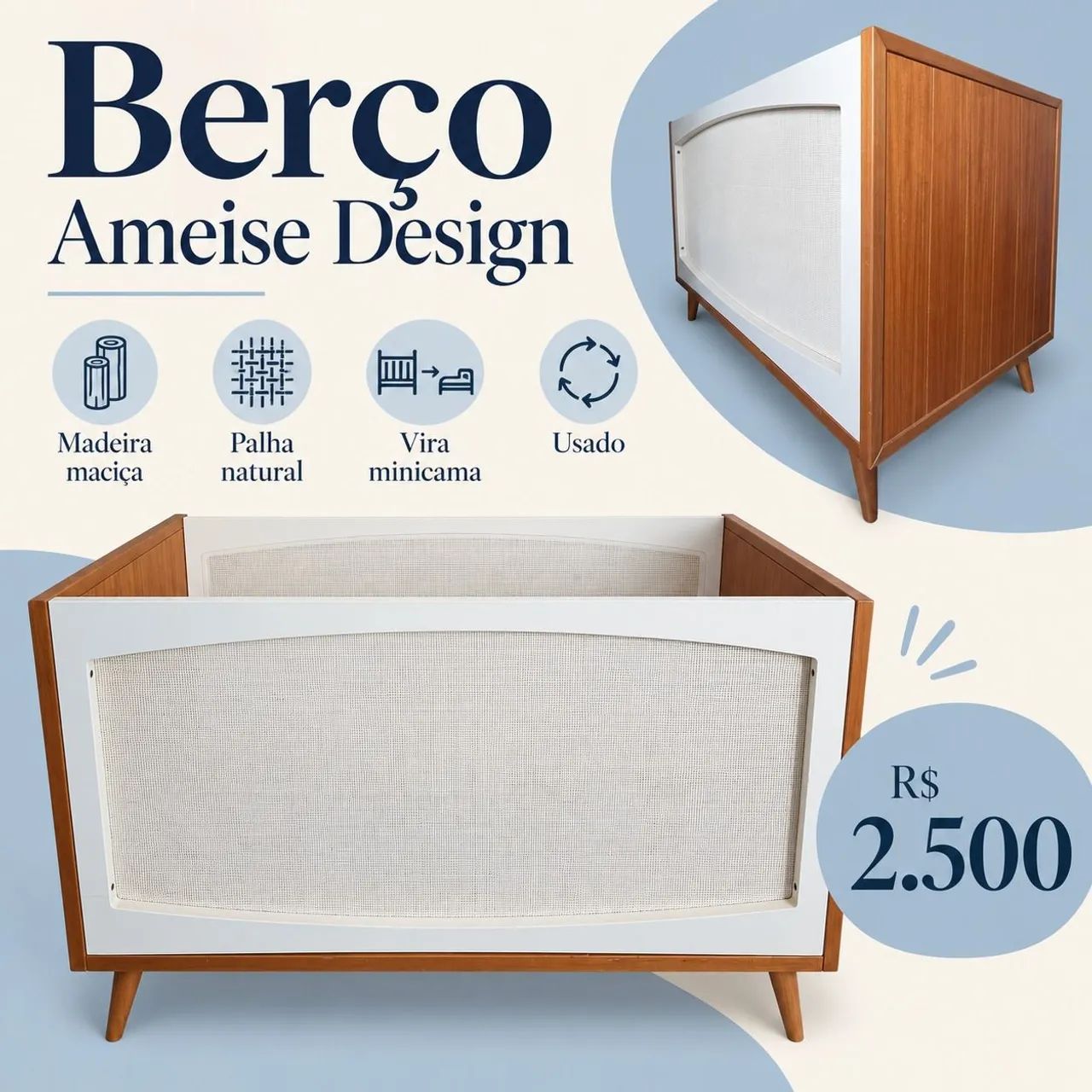 Berço + Cômoda Ameise Design - Foto 3