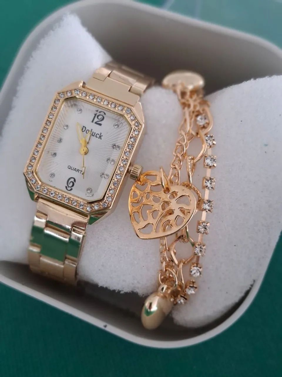 Relógio Doluck Dourado + Pulseira - Foto 2