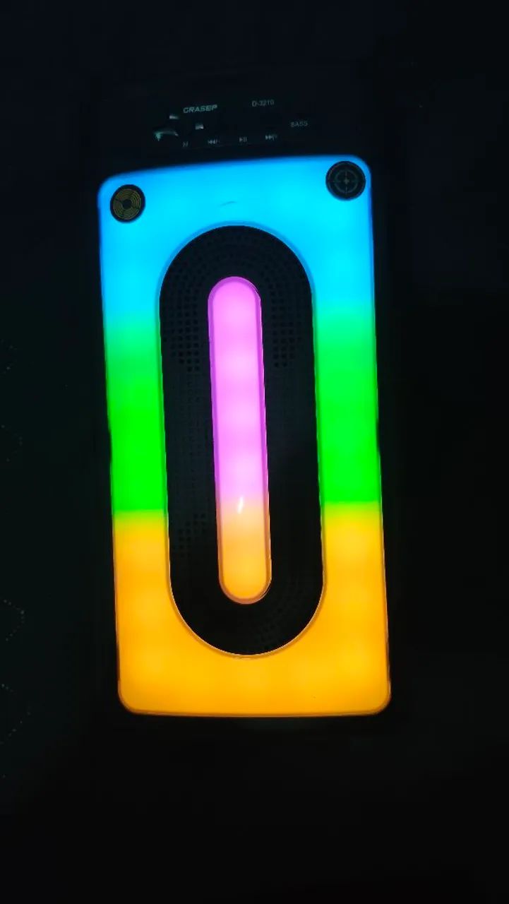 Caixa Som Bluetooth  LED RGB com microfone 