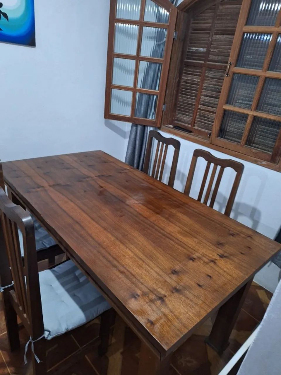 MESA DE MADEIRA - 6 CADEIRAS - Foto 4
