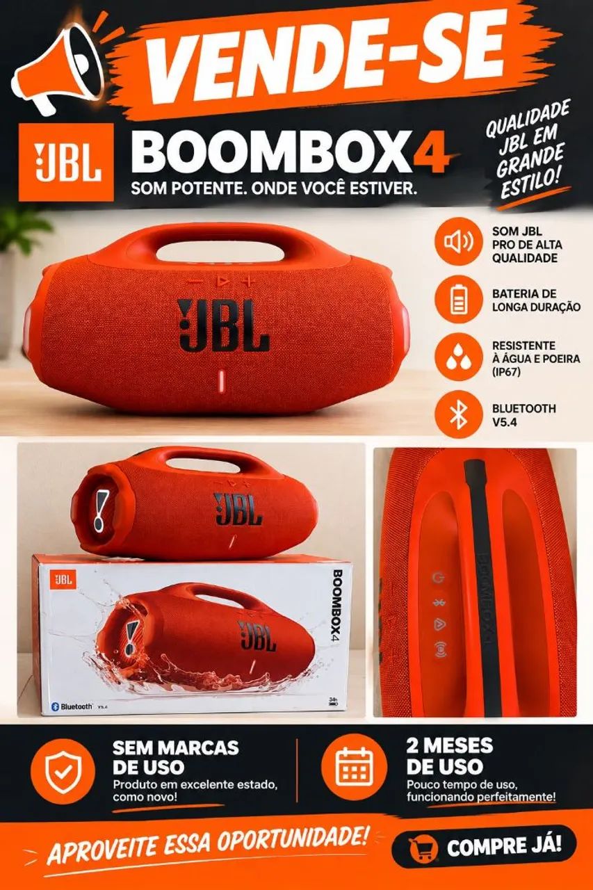 Bombox 4 laranja edição limitada jbl - Foto 5
