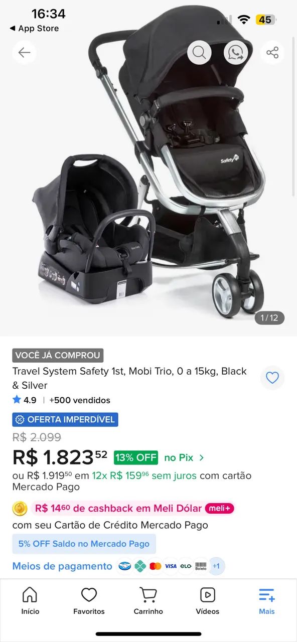 Carrinho de bebê + bebê conforto com isofix  - Foto 2