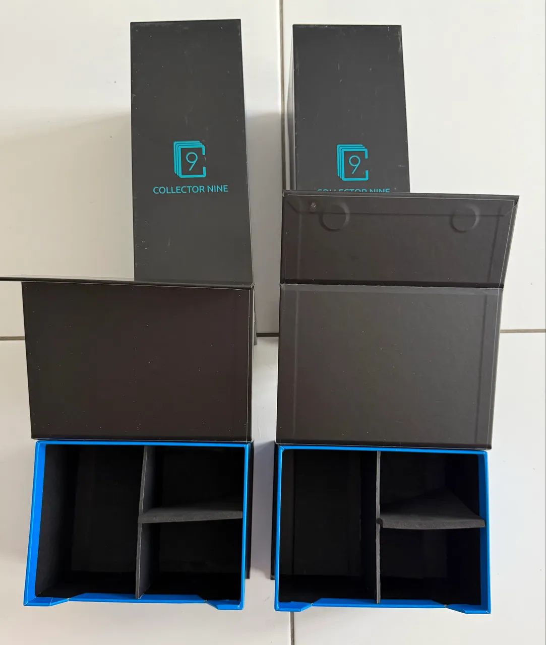 4 Toploader Trading Card Storage Cases Nine Row Magnetic Flip Box w/ Divider Holders - Foto 3