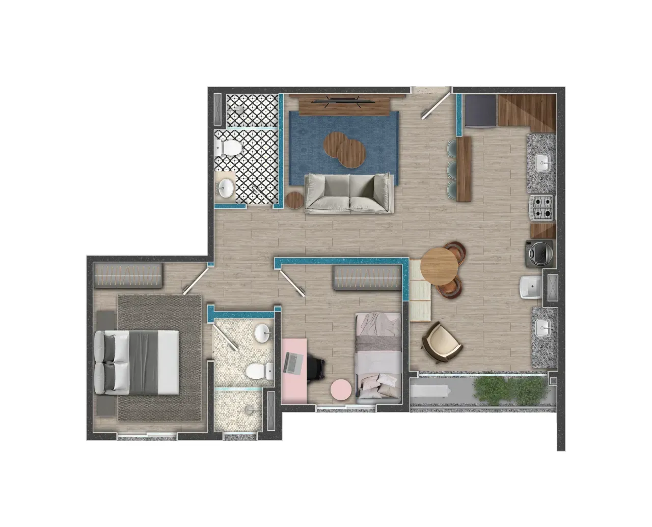 PLANTA 72m²
