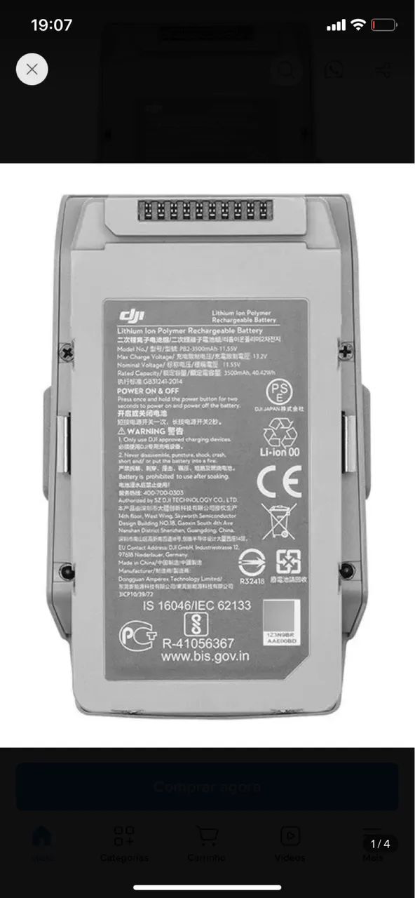 Bateria para Drone DJI Mavic AIR 2S e Mavic 2  - Foto 4