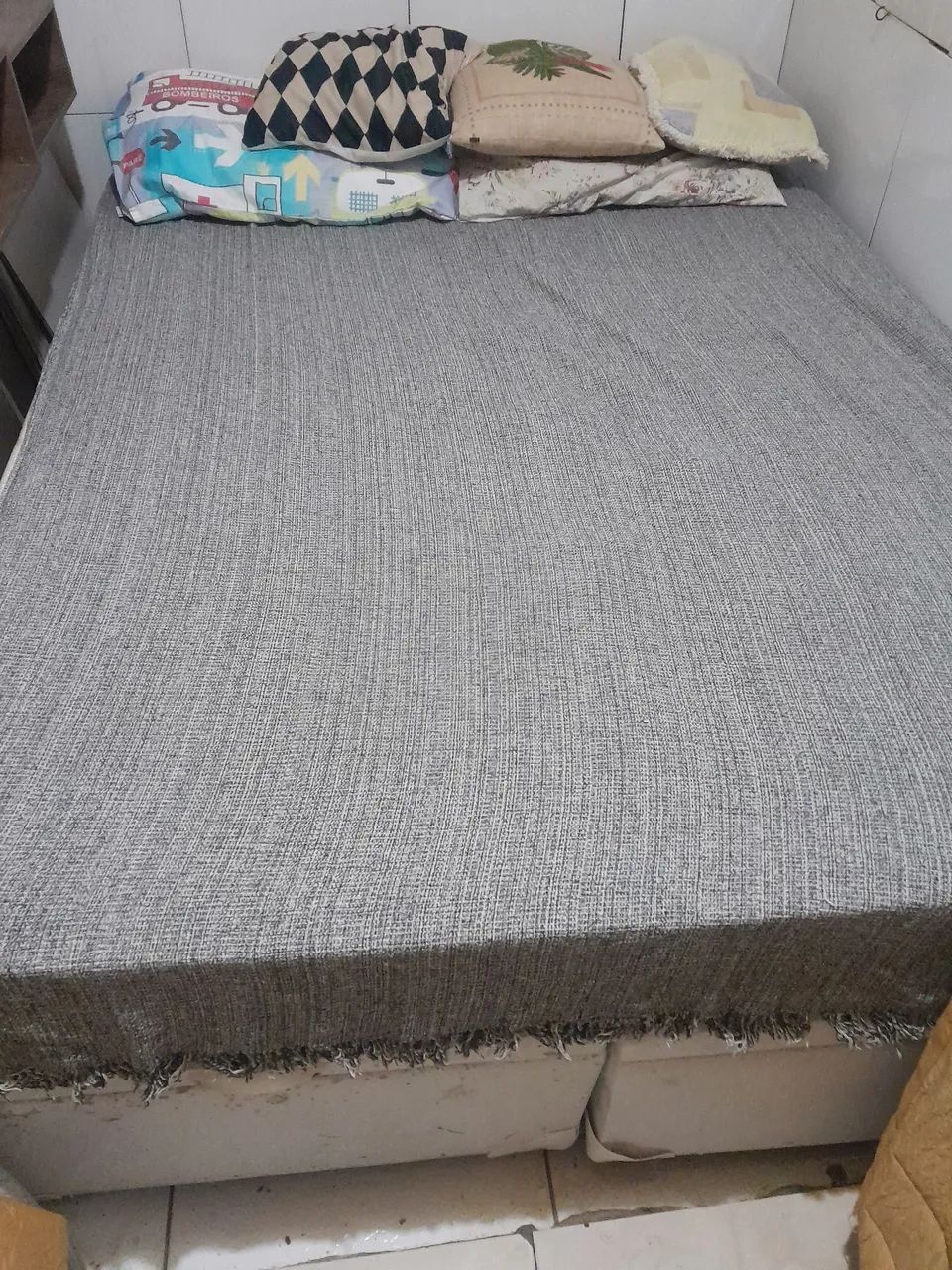 CAMA BOX BAU CASAL + COLCHAO DE CASAL