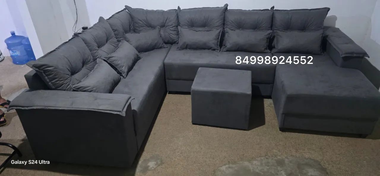 Sofá de canto com chaise 