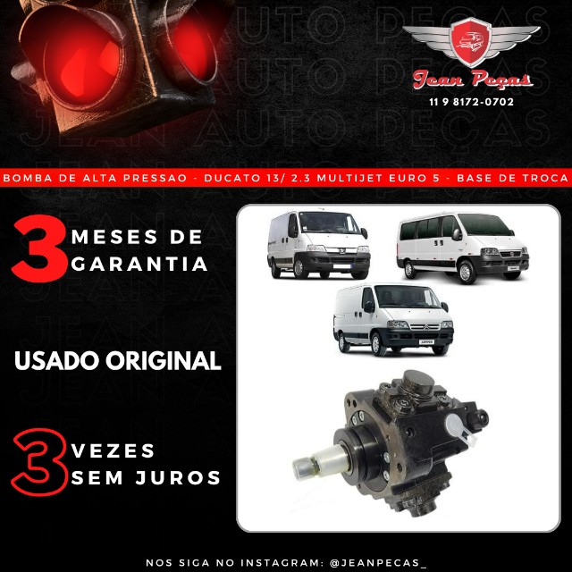 Bomba de alta pressão - Ducato 2.3 Multijet 2010/12 Base de troca