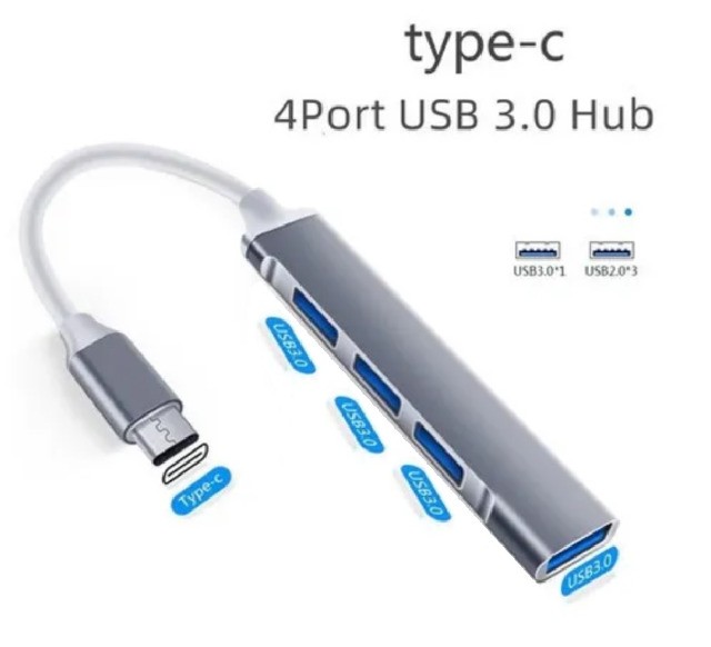 Hub Usb Type-C 4 Portas Usb 3.0 5 Gbps Para Notebook, Tablet, Ipad e Macbook - Foto 2